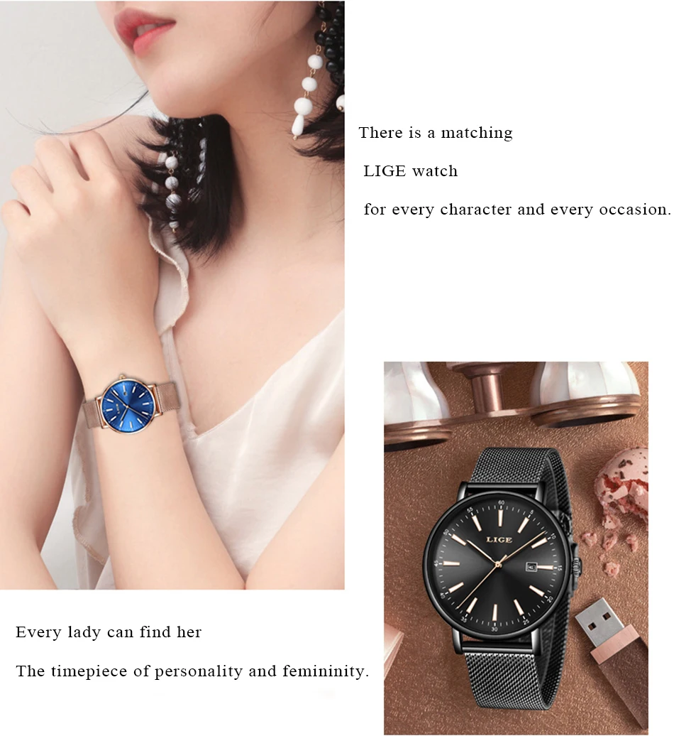 2019 Новый Для женщин s часы лучший бренд класса люкс наручные Для женщин ультратонкие Нержавеющая сталь пояс сетки аналоговые кварцевые