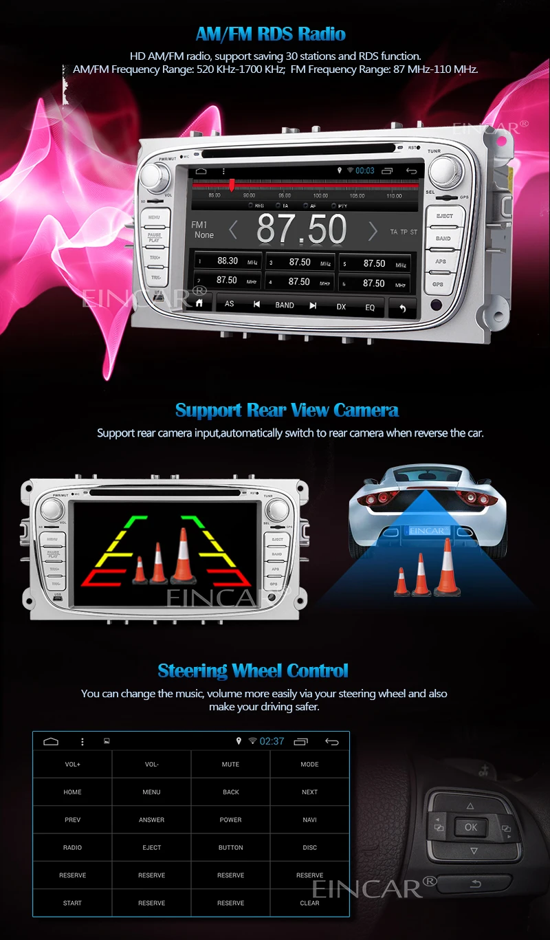 Sale Android 5.1 Car DVD Player for ford focus and mondeo Car Stereo Radio In Dash GPS Navigation Autoradio Headunit Bluetooth CANBUS 8