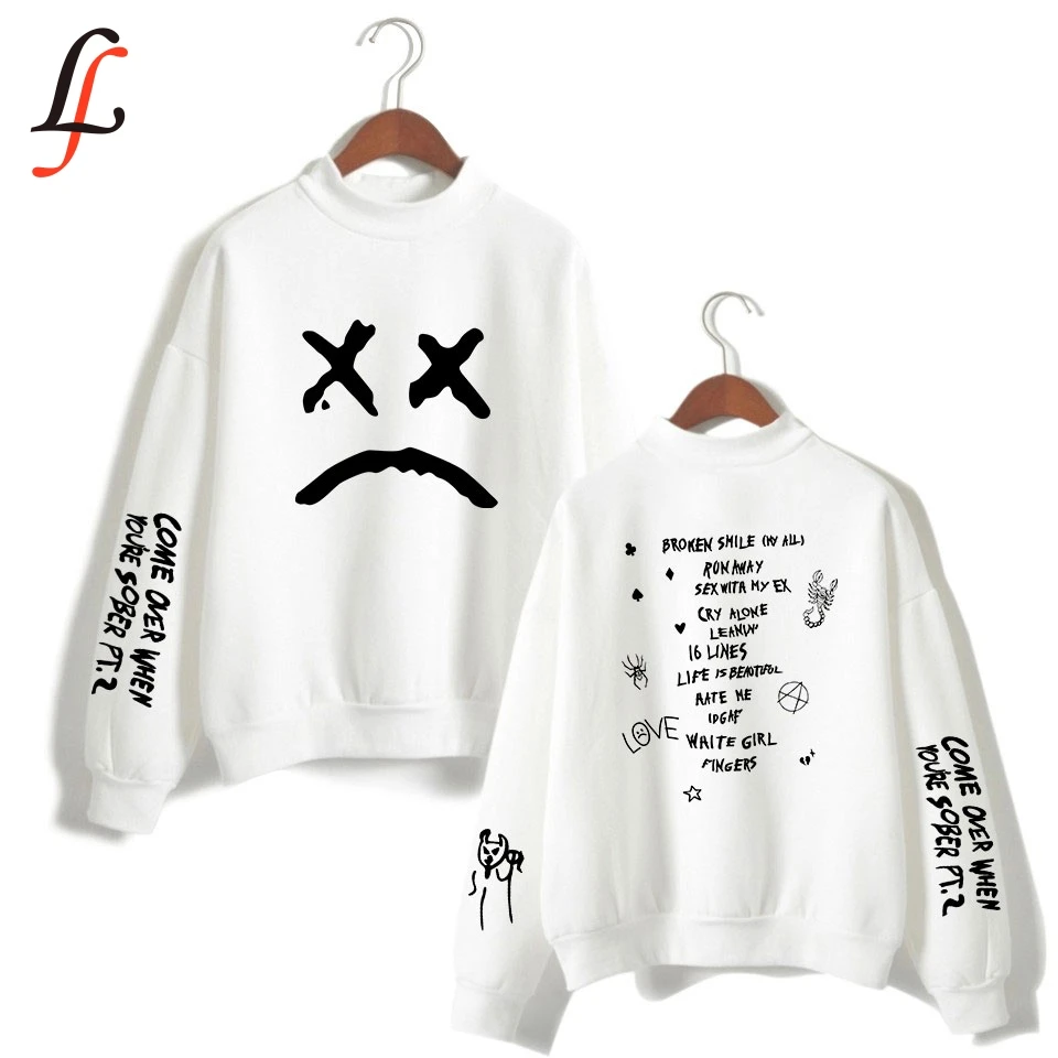 Толстовка с высоким воротником Lil peep harajuku Женская толстовка одежда оверсайз в