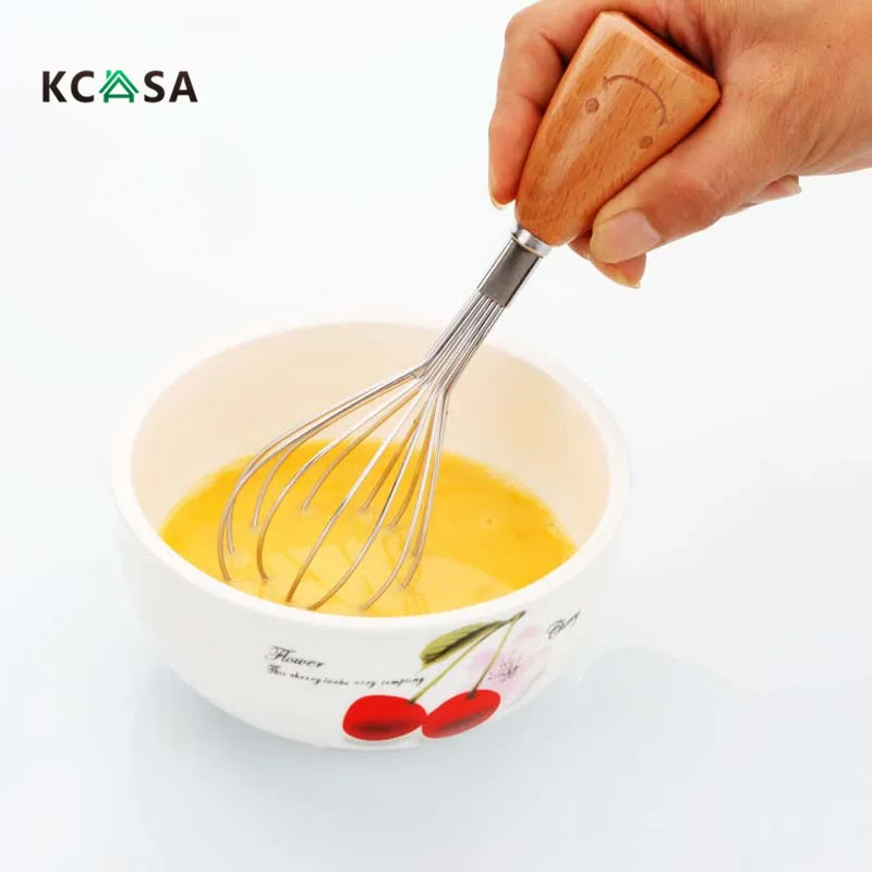 Ккаса KC-EW032 улыбка деревянная ручка венчик для яиц мешалка блендер кухня приготовления выпечки Торт Инструменты для яиц