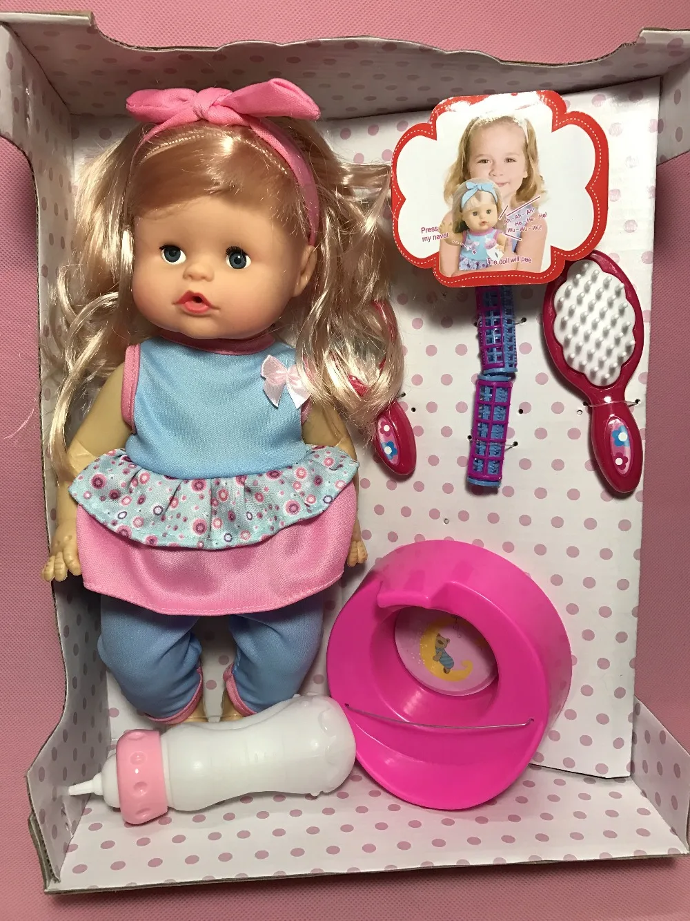 

Simulation fashion 30cm Drink water , comb hair , can pee and can speak doll model Soft Reborn Baby Dolls baby kids toy