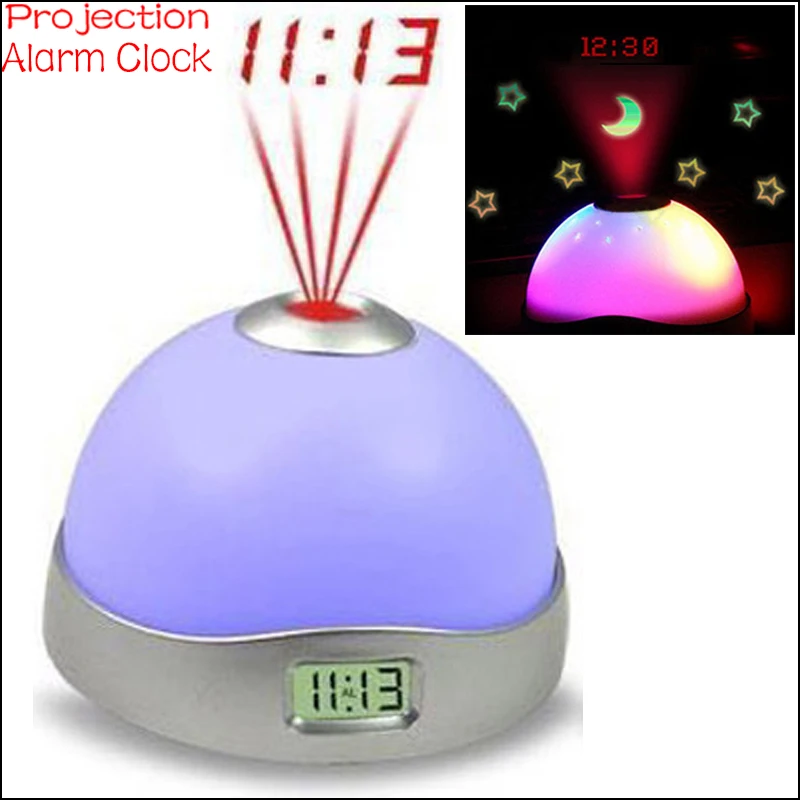 by DHL or EMS 100 pcs Starry Digital Magic LED Projector Alarm Clock