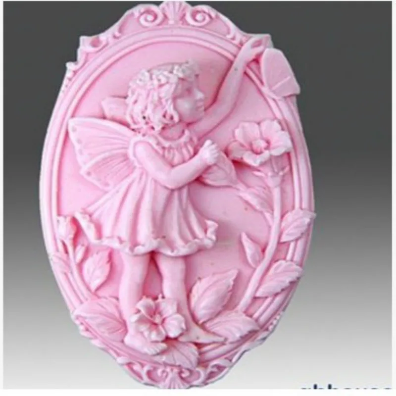 

3D Girl silicone soap Mold for cake candle chocoloate DIY Angel Fairy Craft Bath Soap Making Silicon Mould