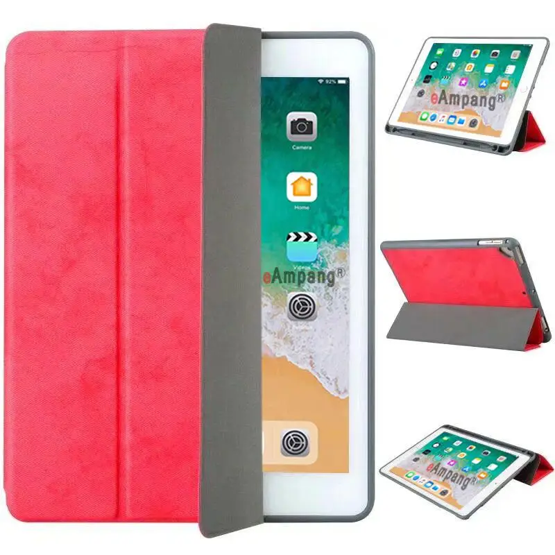 Умный чехол для Apple iPad 9,7 чехол с карандашом держатель для iPad Air 1 2 5 6 5th 6th поколения Pro 9,7 чехол Funda - Цвет: Красный