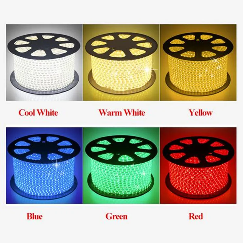cheap 100m 220v double row 120LED M SMD 5730 3014 2835 5050 led strips fit led strip light waterproof flexible ribbon rope white warm
