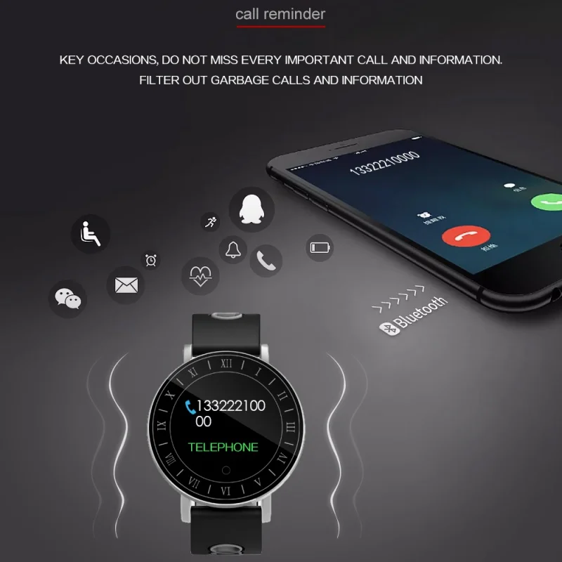 1.0 inch OLED Display Smart Watchs For iOS Android Iphone 8 X Samsung S8 S9 Note 5 Dynamic Heart Rate Comfortable Smartwatch
