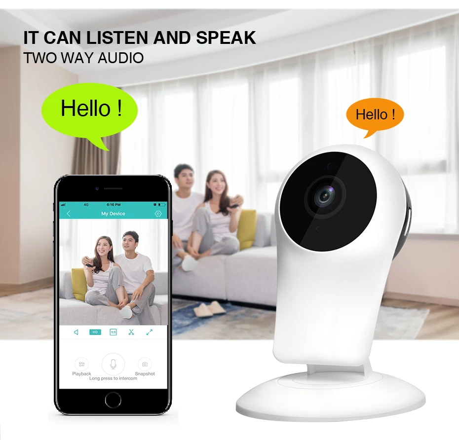 LOOSAFE HD Беспроводной IP Security Камера Indoor Беспроводной Smart Wi-Fi ИК-Ночное видение Главная видеонаблюдения Камера сети