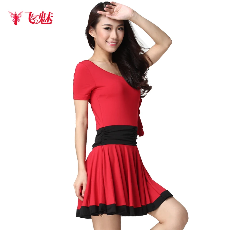 Adult Female Latin dance costume Two color dress Latin dance practice