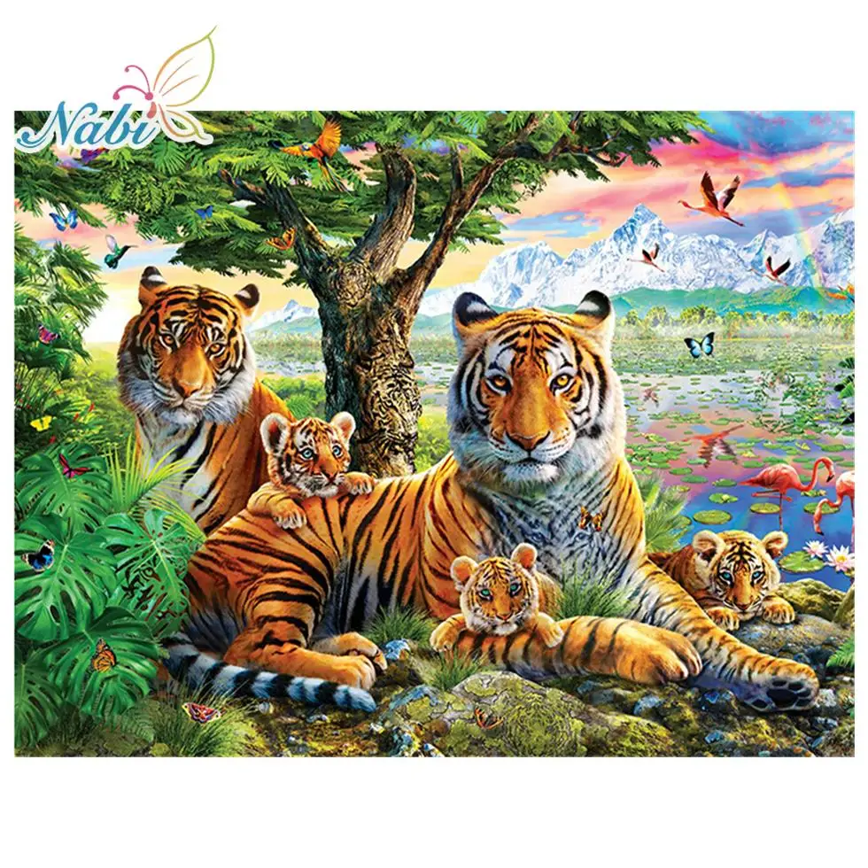 Алмазная вышивка животные Тигр 5d diy картина полный квадрат Будда 494DD