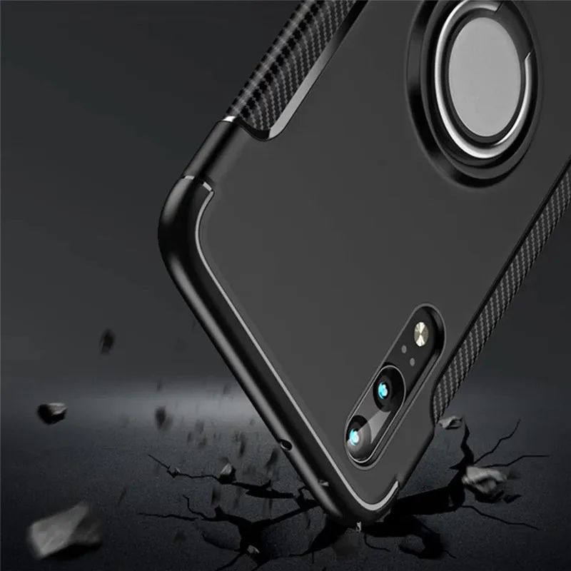 For Huawei Mate 10 Lite Nova 2 Luxury Magnetic Car Holder Cover For P8 Lite 2017 P10 Plus P20 Pro Armor Stand Case Honor 8 9 7X phone pouch for running