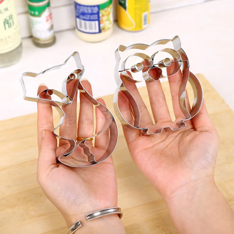 

1Pcs Kitchen Gadgets Stainless Steel DIY Baking Accessories Owl Fox Shape Portable Biscuit Cookies Cutter Cake Decorating Tool