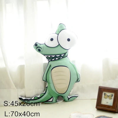 New Hot INS Cartoon Animal Pillow Novelty Funny Kid's Bedroom Decorative Pillows Ultra-soft Plush Toy Cushion Pillow Washable - Цвет: Crocodile