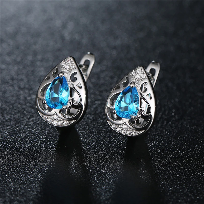 

Fashion Cubic Zirconia square Big Long Earring For Women Jewelry Wedding Brincos boucle d'oreille 2018