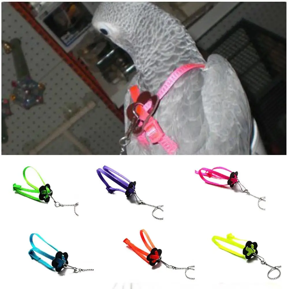 

Newest Soft Portable Pet Parrot Bird Cat Harness Leash Adjustable Traction Strap Training Rope Dropshipping