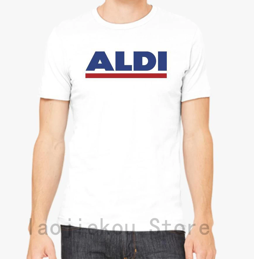 

Aldi T shirt men tshirt women tops tee 100% cotton funny print O-neck Short Sleeve t-shirt