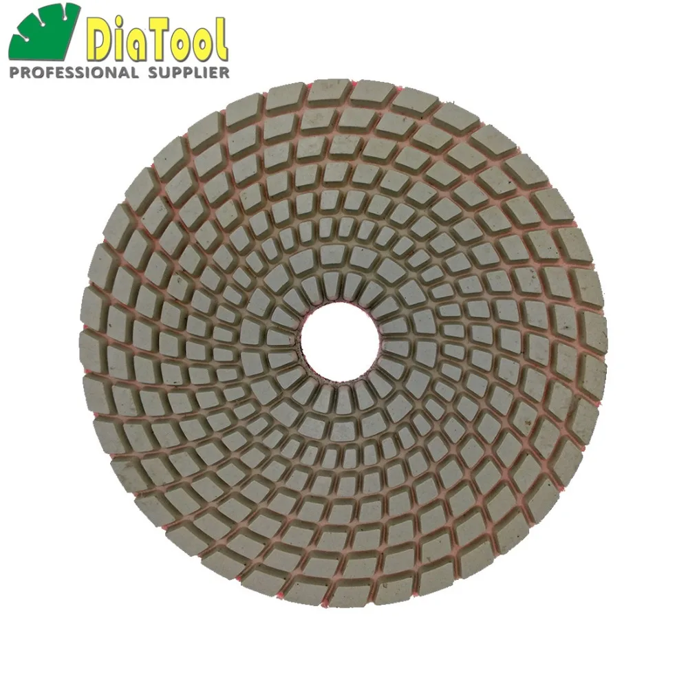6PK 5" #3000 Diamond flexible Wet polishing pad for stone, Sanding discs for granite, Spiral type Diameter 125mm
