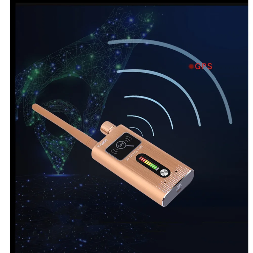 Sleeping GPS Detector Strong Magnetic Detection Wireless Signal Detect And Prevention Camera Tracking Locator New (Gold)