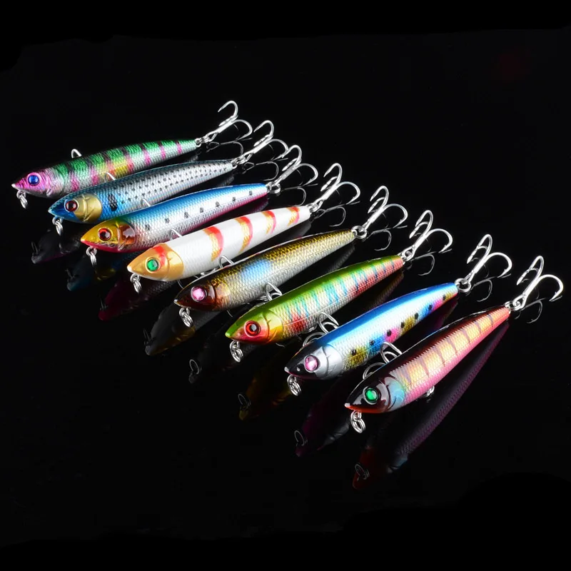 

8Pcs/Lot Top Water Wobblers Pencil Fish Fishing Lures Baits Simulation Artificial Isca Pesca Lures Swimbait For Boat Fishing