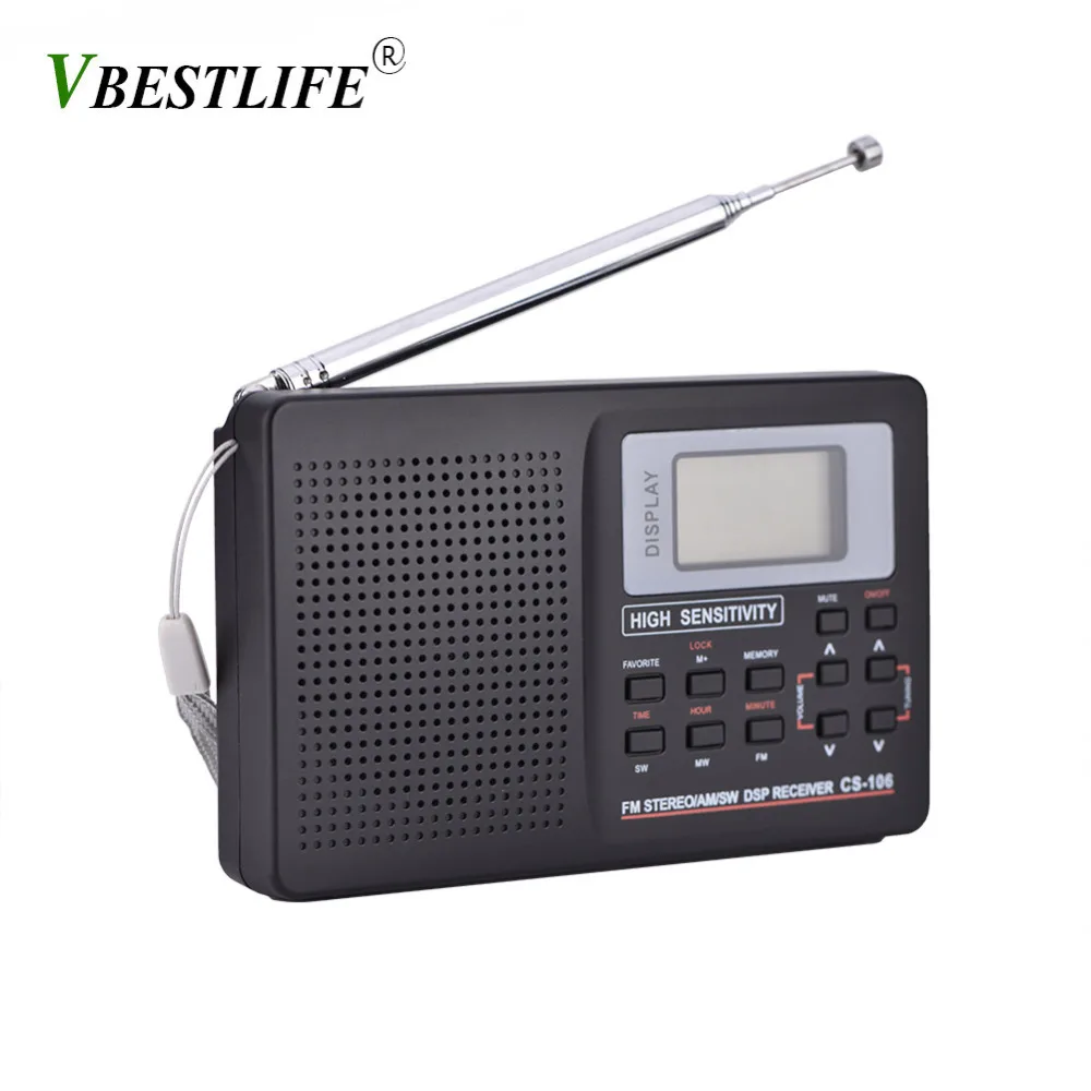 

Full Band AM/SW/LW/TV/FM Radio Sound Full Frequency Receiver Receiving FM Radio with Timing Alarm Clock Portable Radio Black