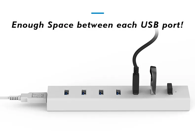 Blueendless H705U3 высокое Скорость Новый 7 Порты концентратор с USB 3,0 для PC ноутбук Macbook с адаптером