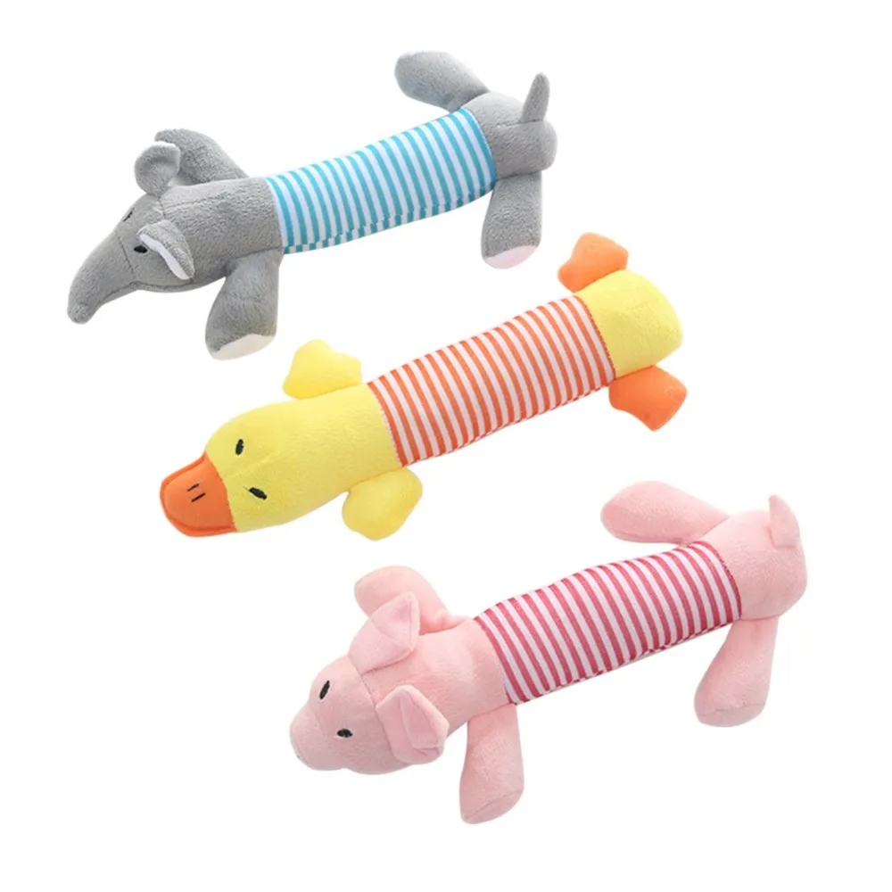 

Funny Animal Duck Pig Elephant Pet Dog Toys Squeaky Plush Sound Chewing Cleaning Teeth Interactive Toys for Dog Pets Acessorios