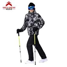 2017 Men Snowboard Jacket Ski Suit Waterproof Windproof Ski Jacket+Pants Ski Snow Jacket Thicken Warm Clothes Pants Set 2016 new gsou snow men s ski jacket snowboard jacket for men waterproof snow wear winter warm cotton jacket windproof coat