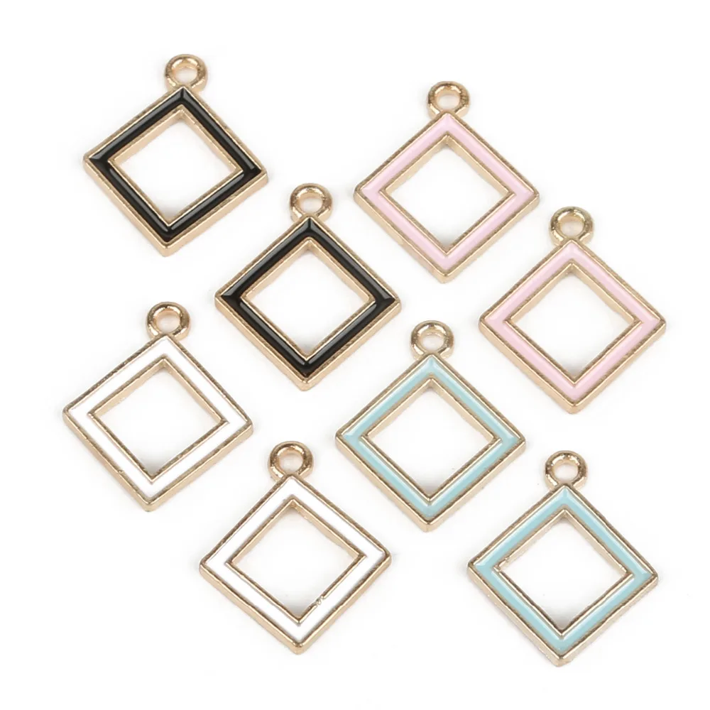 

10pcs Gold Color Enamel Alloy Charm Pendant For Necklace Bracelet Jewelry Making DIY Earring Findings