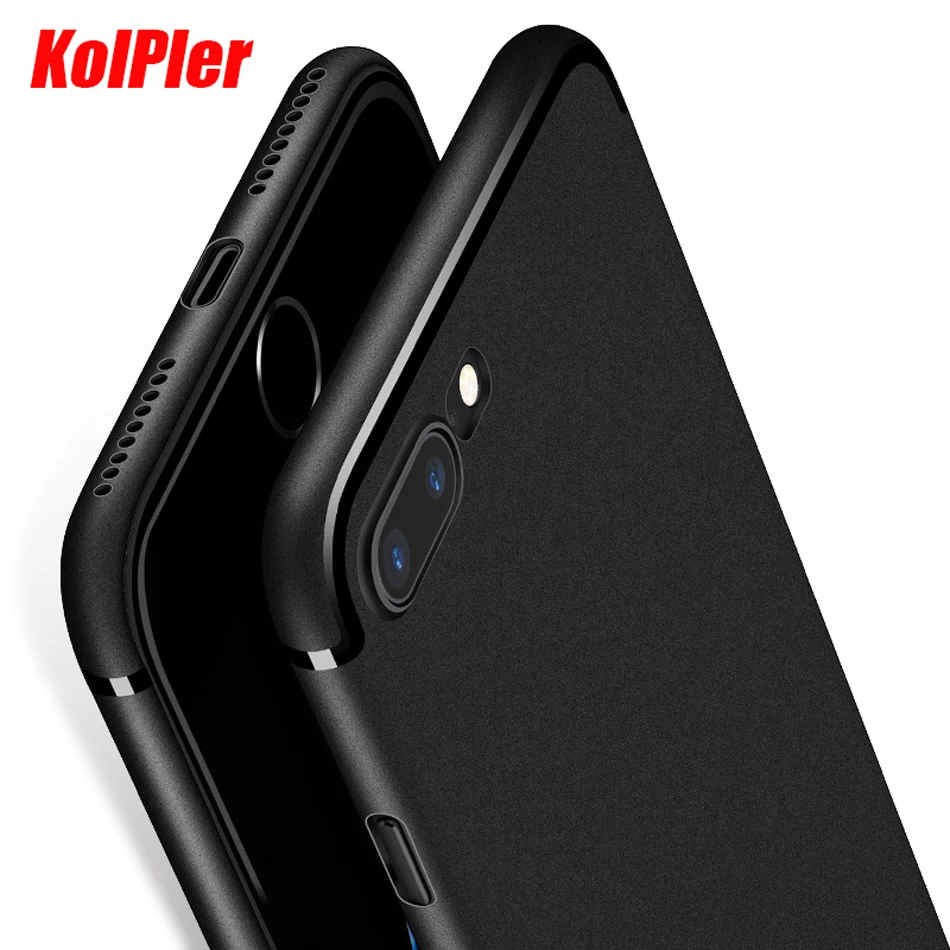 Мягкий тонкий чехол KOLPLER для iphone 7 мягкий матовый из ТПУ ударопрочный чехол-бампер