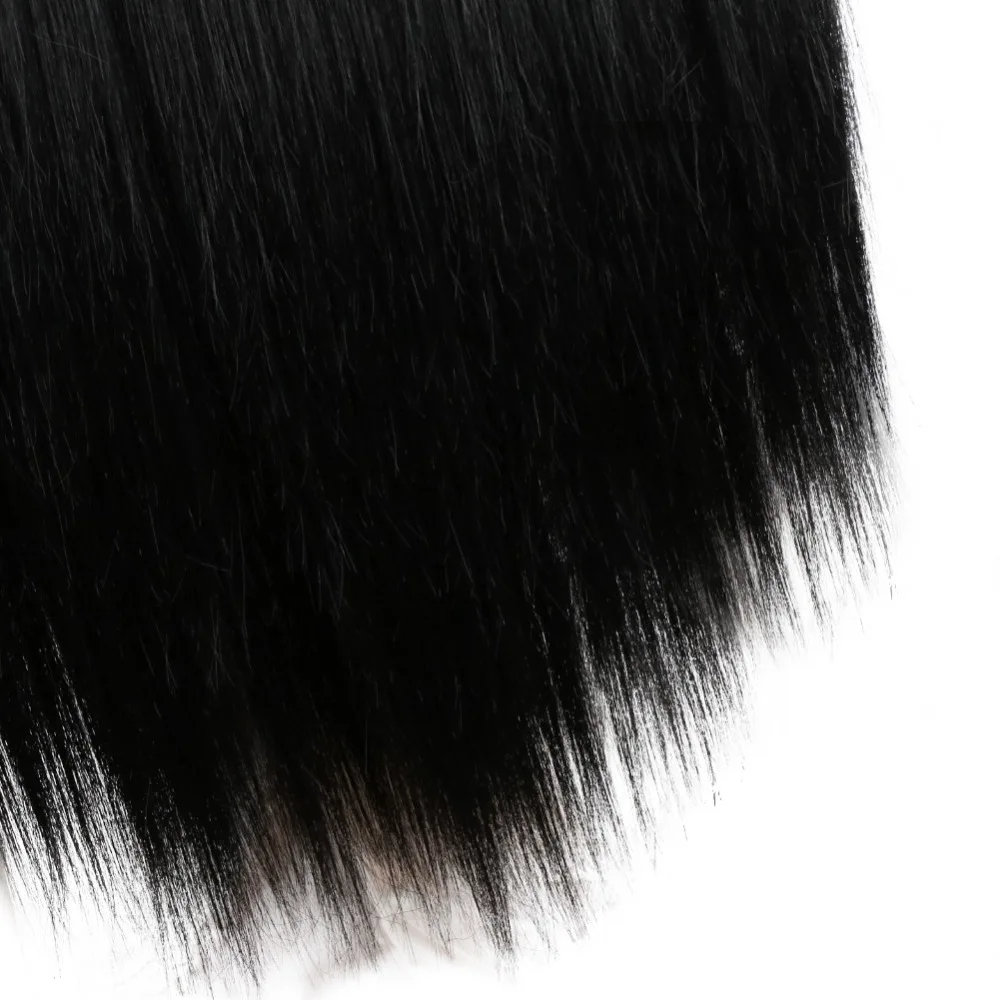 Deyngs Black Long Yaki Straight Side Wigs with Side Bangs Hairstyle Synthetic Wig for Woman Can Be Curled Wigs Heat Resistant 24Inch (1)