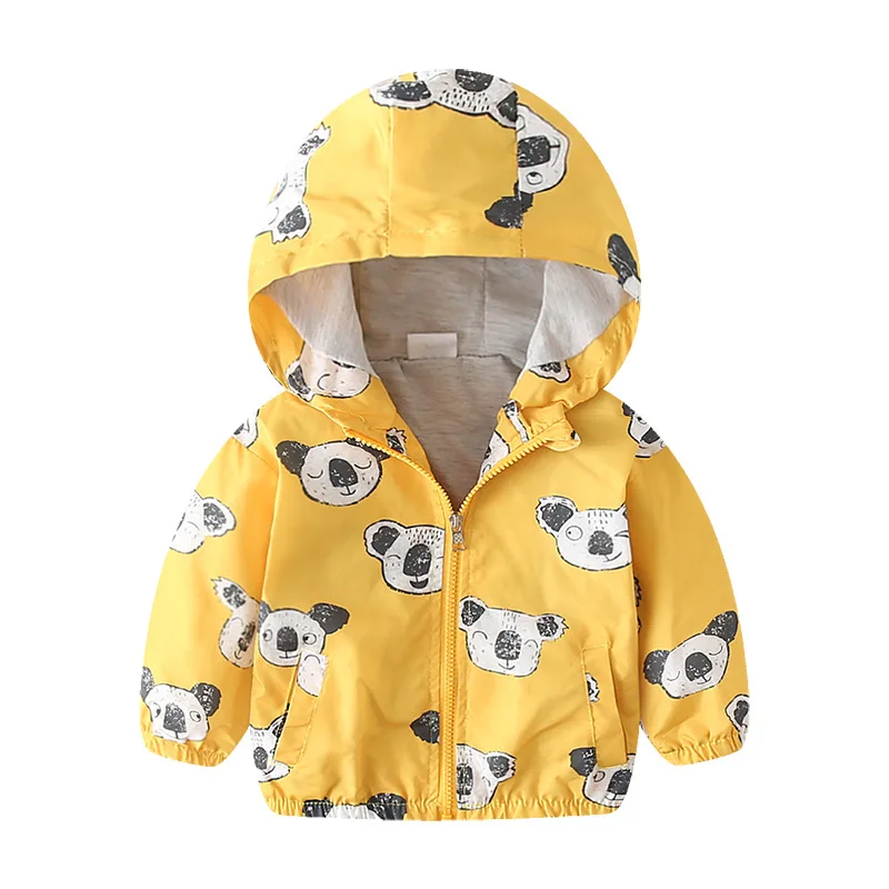Куртка для маленьких мальчиков; осенне-Весенняя верхняя одежда для девочек; ветрозащитные пальто; куртка с капюшоном и рисунком динозавра; тканевая одежда для малышей