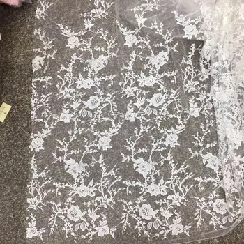 

L-9129 Tulle lace embroidered on mesh africa lace fabric by yard for nigerian wedding party free shipping