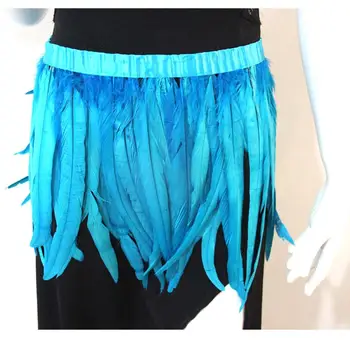 

30-35CM/12-14Inch wide Natural Chicken Rooster Tail Feather Trims Wedding Dress Skirt Party Clothing Decoration Craft plumes