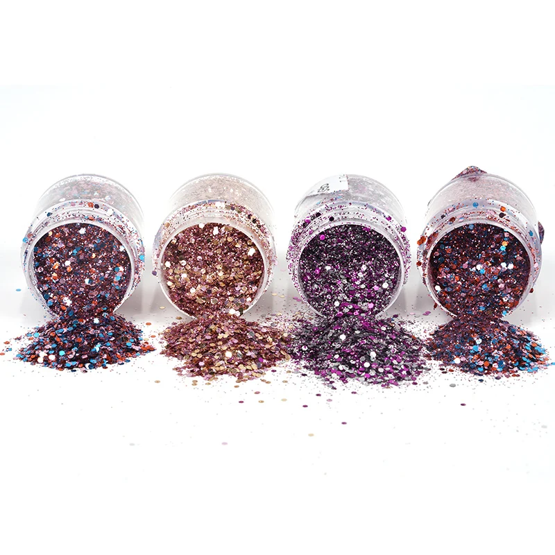 

17 Colors 10ml/Box Nail Art Glitter Powder Colorful White Gold/Silver Pink Champagne Tips Mixed Sequins Decoration M02739