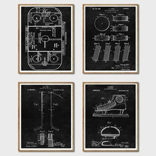 Хоккейная лакированная доска настенные художественные плакаты и принты хоккейный подарок чертеж холст живопись настенные картины Спорт домашний декор комнаты