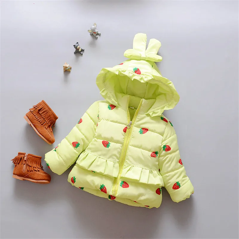 BibiCola/верхняя одежда для детей; пальто с капюшоном на хлопковой подкладке для маленьких девочек; зимняя куртка; Милые пуховики и парки для малышей