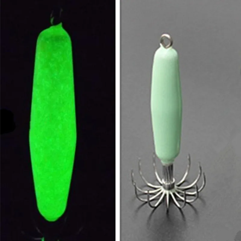 

5PCS Luminous squid baits 12 hooks Luminated sea fishing Fluorescent Squid Jig Fishing Lure 12g/18g/21g/35g