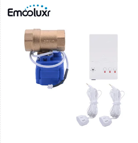 

Ukrain Water Leakage Detection System with DN25 BSP Motorized Valve and 2pcs Sensitive Water Cable