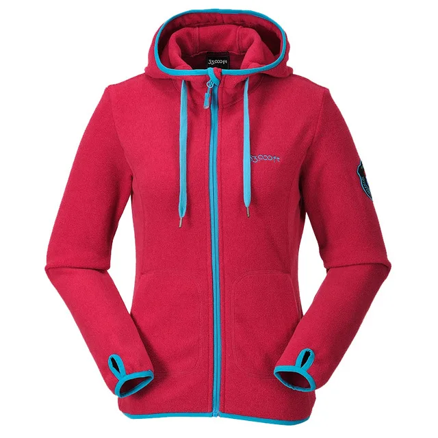 Женская уличная флисовая походная куртка ветрозащитная теплая куртка женская куртка для альпинизма толстый вязаный свитер одежда для путешествий - Цвет: Красный