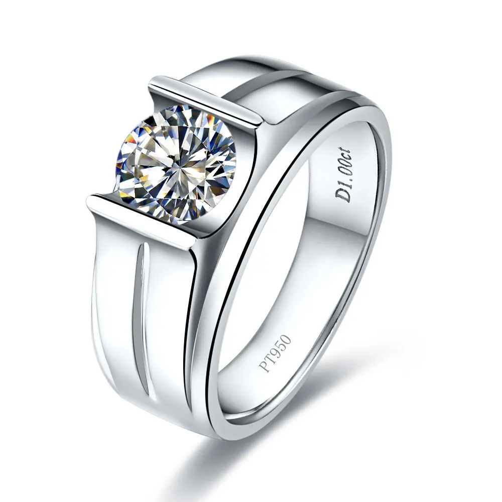 1ct classic male jewelry solid sterling silver ring quality synthetic diamonds engagement ring for men birthday - Diamond Wedding Rings For Men 1ct classic male jewelry solid sterling silver ring quality synthetic diamonds engagement ring for men birthday - Diamond Wedding Rings For Men