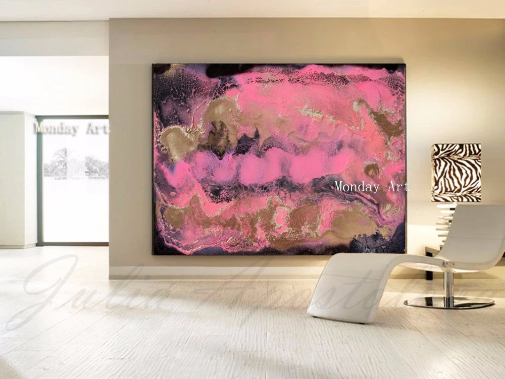 

Large art modern hand painted painting abstract landscape palette knife oil paintings Home Decora Living Room Wall Pictures