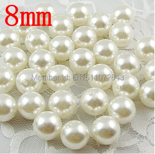 Wholesale ABS Ivory Color Pearl Imitation Round Beads 8mm/500pcs For Fashion Jewelry Making | Украшения и аксессуары