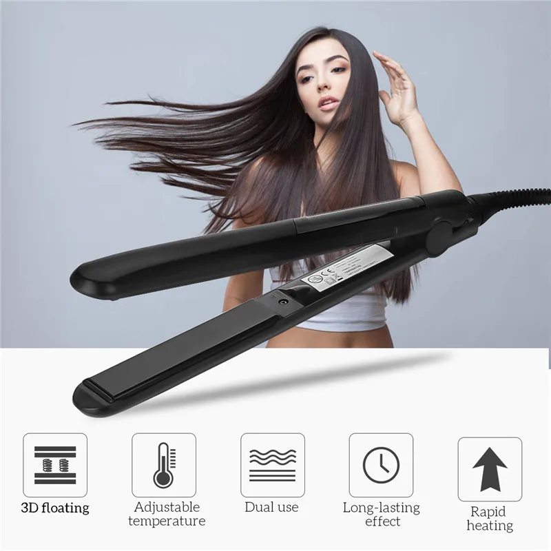 

Fast Heating 2 In 1 Ceramic Hair Straightener Curling LED Display Flat Iron Adjustable Temperature Straightening Iron Hair Brush