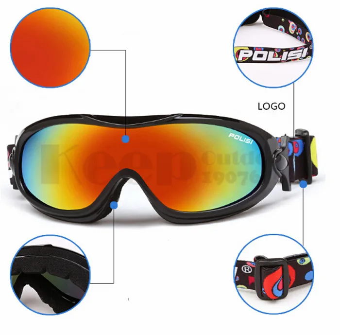 POLISI los niños de invierno de los niños gafas de esquí Snowboard nieve Skate gafas Anti-niebla UV400 de esquí de nieve Esqui gafas de protección POLISI los niños de invierno de los niños gafas de esquí Snowboard nieve Skate gafas Anti-niebla UV400 de esquí de nieve Esqui gafas de protección