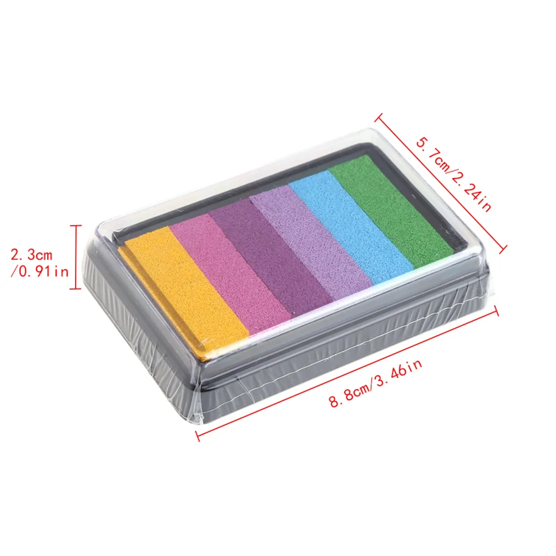 Rainbow Multicolor Pad Oil Based for Stamp Scrapbook Photo Album DIY Craft