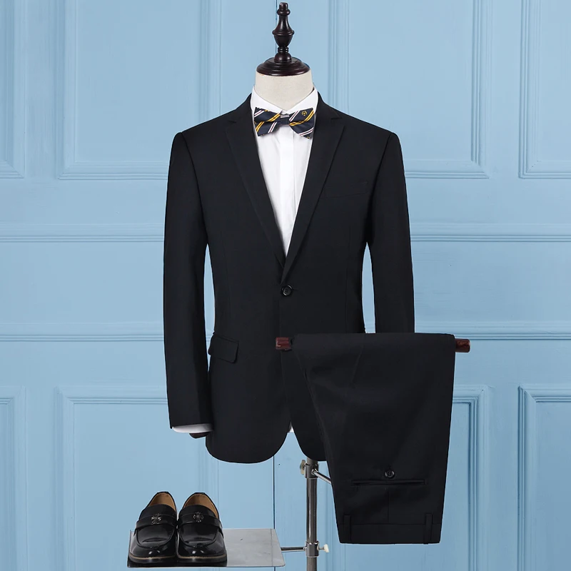 Men' Suits Jacket + Men Pants Fashion Boutique Slim men