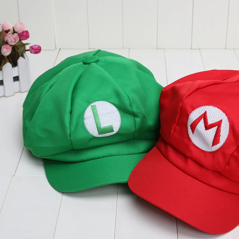 

Anime mario Cosplay plush Super Mario Bros baseball Hat cap luigi mario wario Waluigi plush Cap toy doll gifts for children