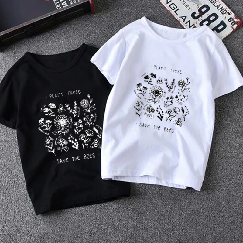 

ZSIIBO Plant Harajuku T-shirt casual wild flower pattern Tee big boy boys and girls cotton round neck clothes 2-15T