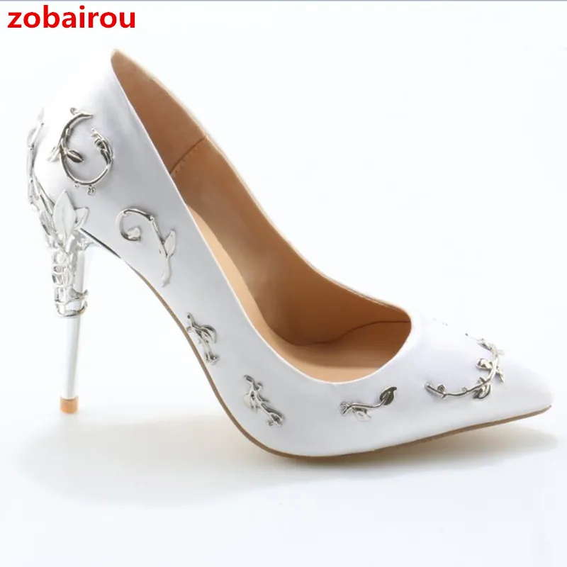 Femmes Bout Show Luxe Filigrane Talons as Couture Feuille Pompes As Pointu Mariage Chaussures Zobairou Show Mariée Haute Femme De Soirée Mode En YHqwXw