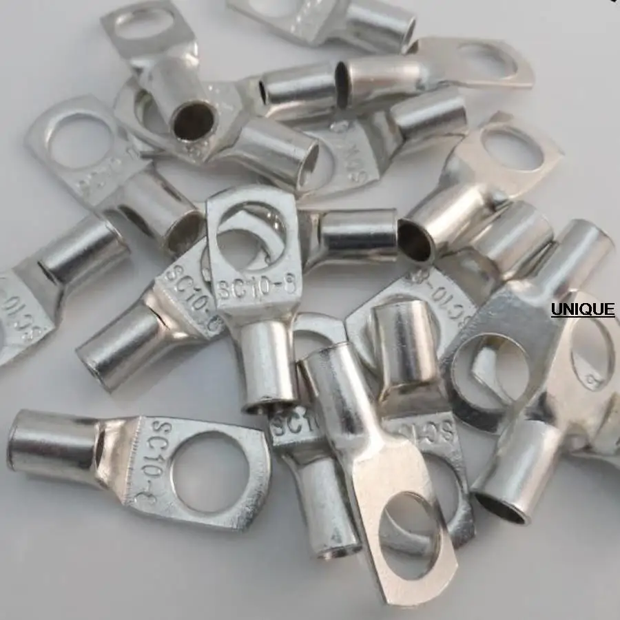 100 pcs WNI UL 8 Gauge x 5/16 Pure Copper Battery Welding Cable Lug Connector Ring Terminals 