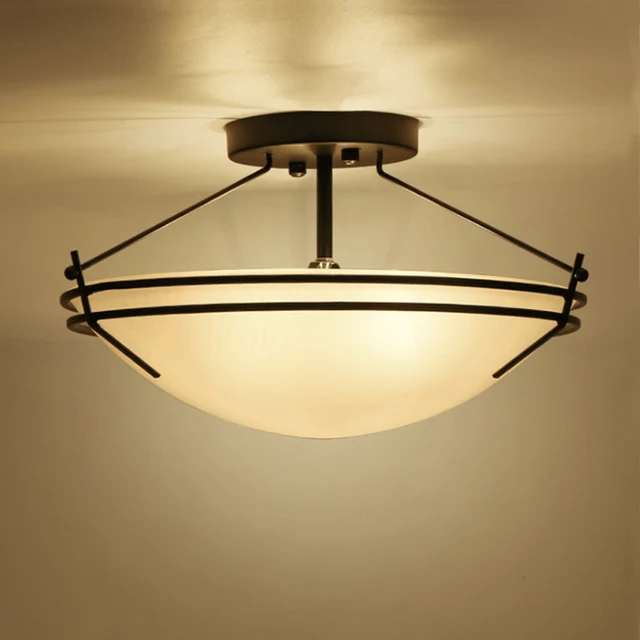 Retro Diy Metal Ceiling Lamp Light Creative Vintage Gl Retro Diy Metal Ceiling Lamp Light Creative Vintage Gl Shade Hanging Lights Living Room Bedroom Lighting Fixture